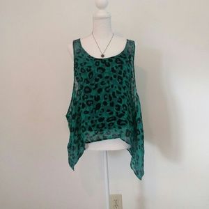 Blue cheeta print top